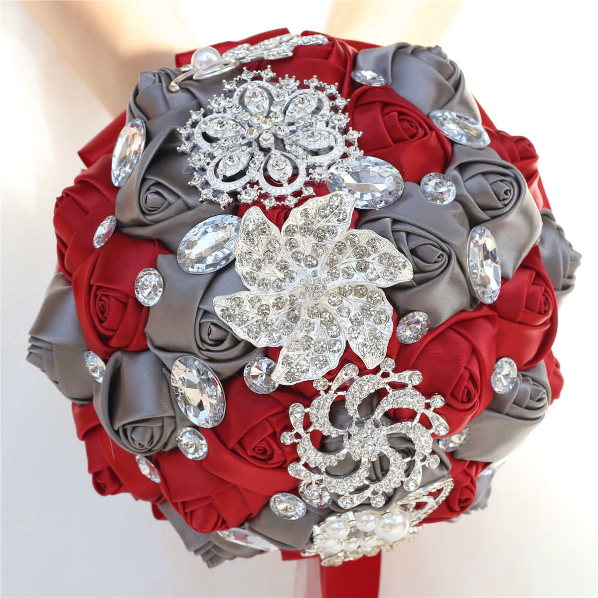 欧美缎带婚礼仿真花新娘手捧花婚庆礼品手持花束定 制代发