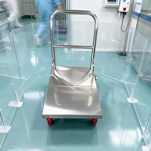 多用途不锈钢推车拉货专640用锈钢不平板推车推万向轮物流平板手