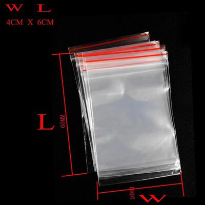 20--100pcs/pack Small Zip Lock Plastic Bag Reclosable Transp