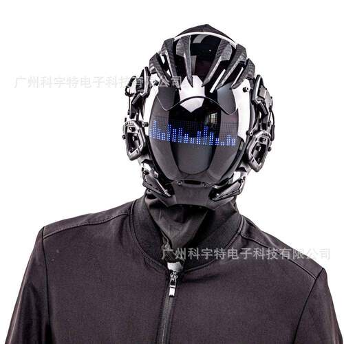 亚马逊跨境万圣节面具赛博朋克面具cos黑色头套漫展派对全脸面罩