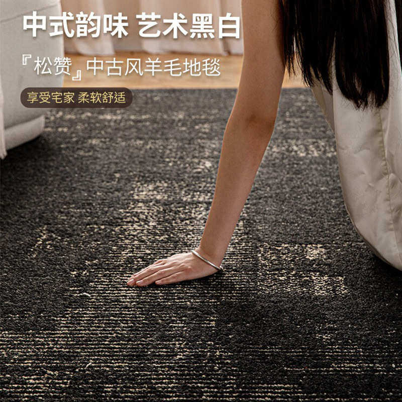 耐脏污防水简垫子茶几抗卧室地毯欧式客厅条纹意极高级式黑金奢轻