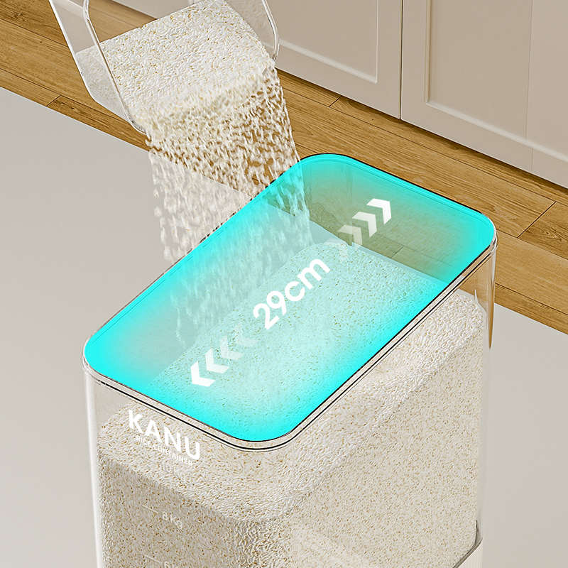 家用塑料食品级米桶防虫防潮密封米缸装米按压式收纳盒超大储米箱