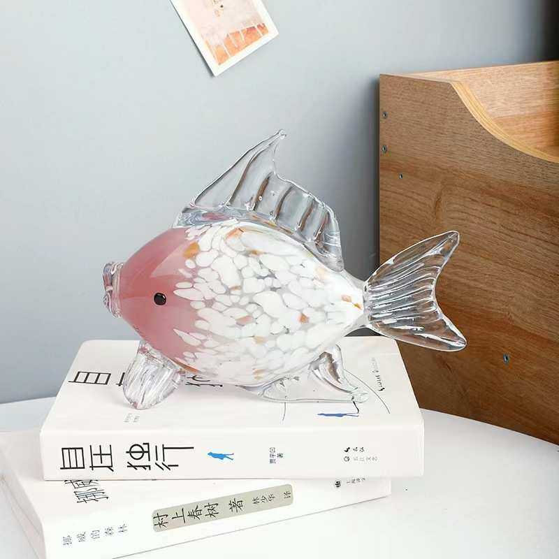 轻奢手工玻璃鱼彩色亲吻鱼创意玻璃鱼摆件家居客厅装饰工艺品,家居饰品,装饰摆件,淘宝优惠券,粉丝福利购,淘宝优惠卷