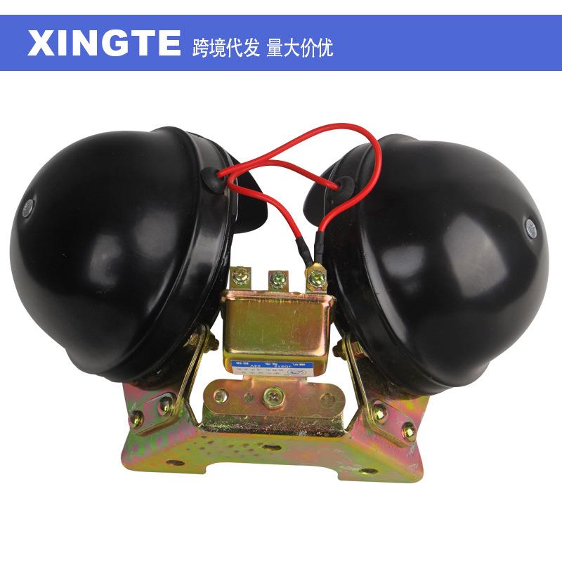 DL34汽车大喇叭货车改装双音大蜗牛喇叭12/24V带继电器汽车电喇叭