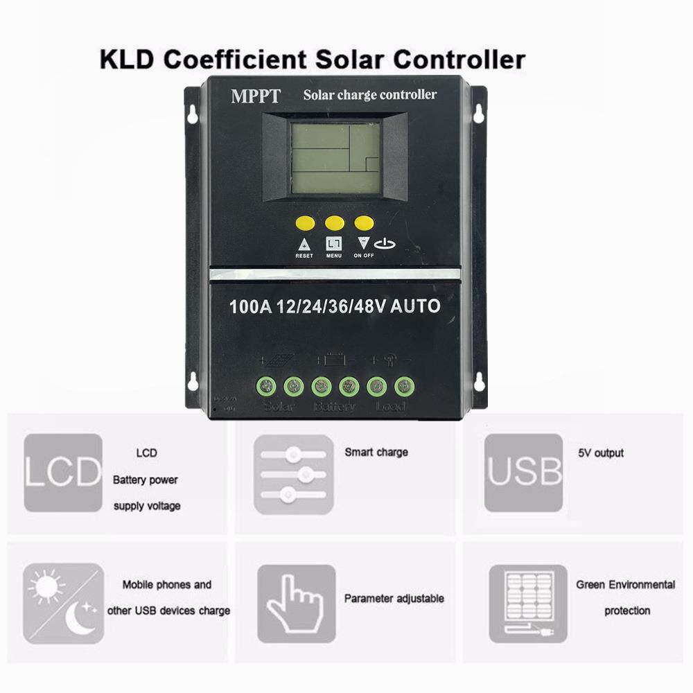 背光12V24V48V太阳能系统控制器60A80A100A光伏太阳能充电控制器