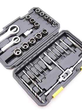 牙防滑反反螺旋套筒RCO盗螺丝生锈滑牙胎防螺母2轮9件套螺母取出