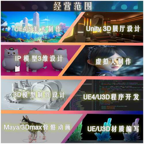 代做unity3d与ue场景美术程序3dMax与Maya3D建模3D动画渲染原画UI