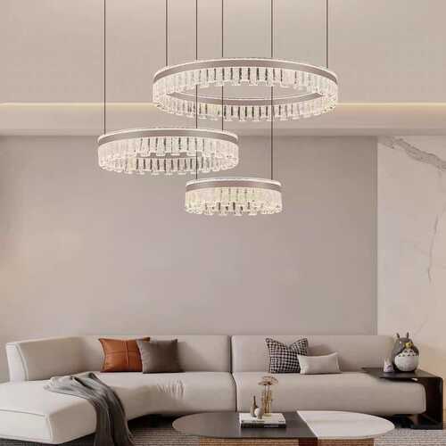 客厅吊灯意式极简高级感大厅LED设计师款餐厅吊灯2025新款圆形灯