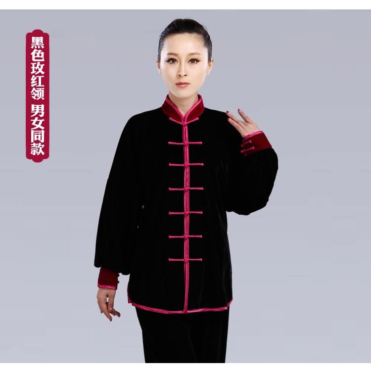 正品太极服金丝绒不倒加厚加绒绒服秋冬南韩绒练功服金丝太极表演