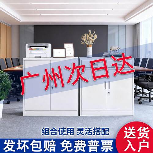 办公室铁质文件柜收纳柜办公储物柜档案柜带锁资料柜办公柜矮柜