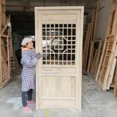 彷古大门 榆木花格门房门中式 东阳木雕彷古门窗实木中式 镂空单开
