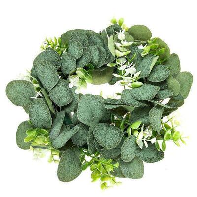 Artificial Eucalyptus Wreath Spring PP Decor Simulation