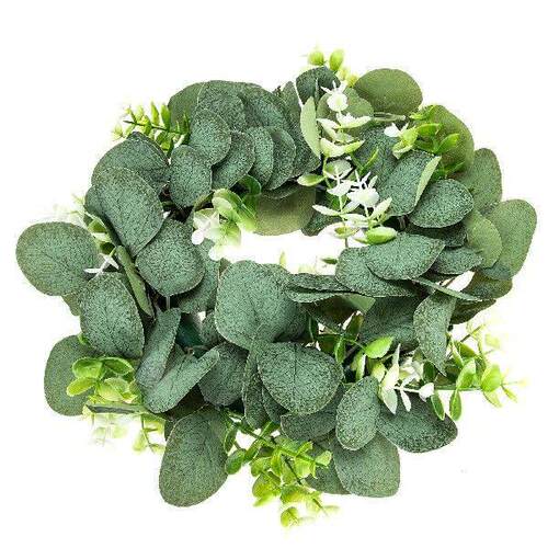 Artificial Eucalyptus Wreath Spring PP Decor Simulation