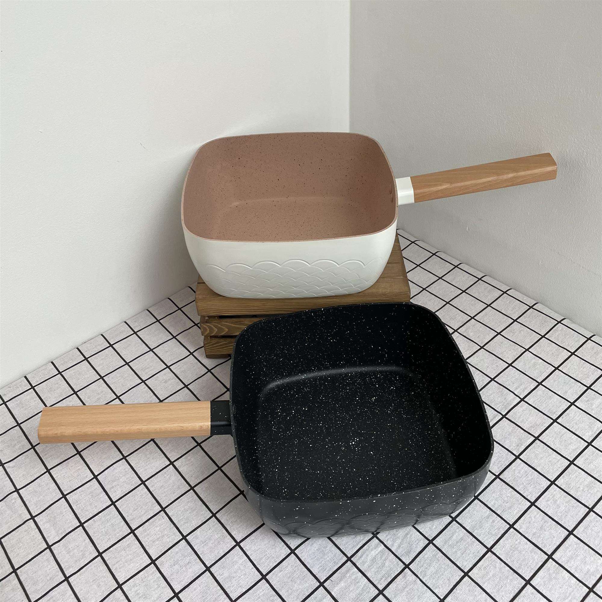 【！！方型锅】日式不粘锅汤锅煎锅煎锅家用多功能煎炸炖煮轻便
