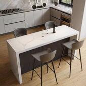 家用吧台大理石餐桌一体折叠开放式 客厅厨房隔断长条中岛吧台