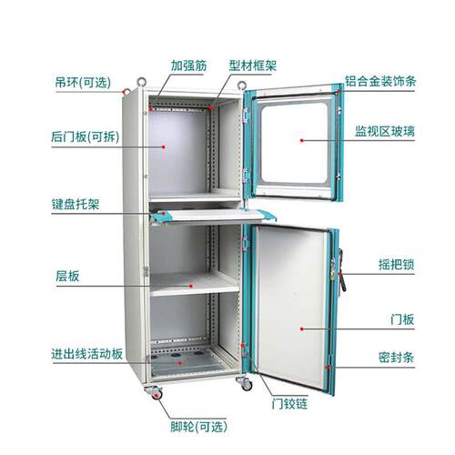 仿威PC电脑机柜可移PC动数机控床工控机图柜现货控制作箱操柜
