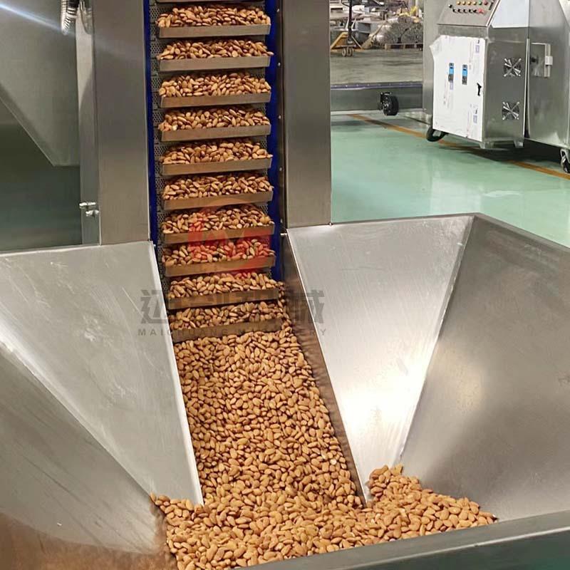 巴旦木连续式炒制机器 炒瓜子电磁滚筒炒货机 大型流水线机器