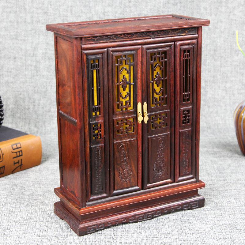 红木工艺品木雕摆件微型家具佛柜明清微缩小家具彷古模型柜子橱