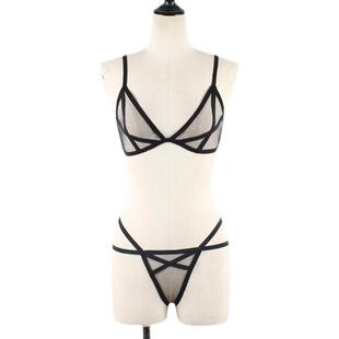 sexy lingerie ladies sexy mesh bra and panties lace sm black