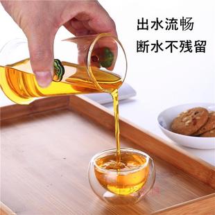茶具家用单冲茶器 泡茶玻璃茶壶功夫普洱过滤茶水分离红双耳杯套装
