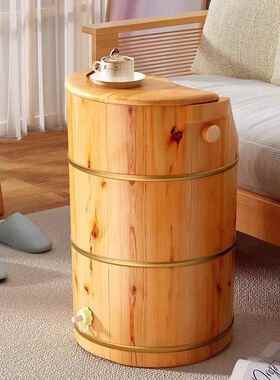 泡脚桶冬天过腿高深桶养L-101149保温足浴桶生用实木小熏蒸桶洗脚