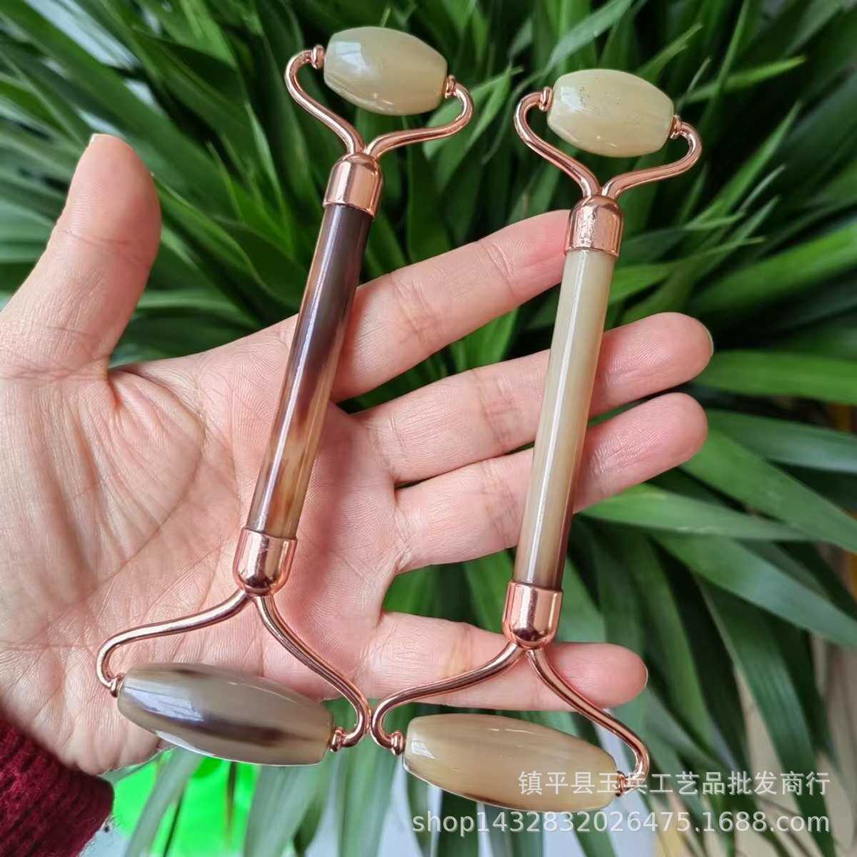 天然牛角美容器刮痧板按摩滚面部按摩仪滚轮拨筋棒