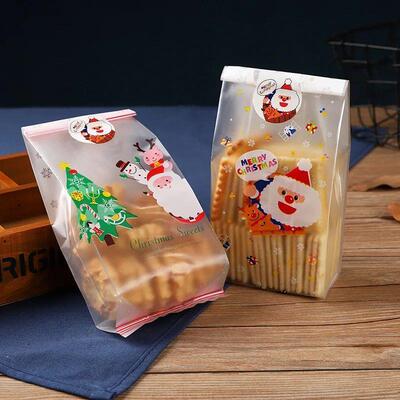 Christmas Plastic Gift Bags Cookie Candy Biscuit Packaging