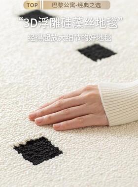 云朵纤维黑石公寓地毯厅卧室免洗擦免理20客24新可款打gzs24053沙