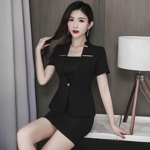 新款足疗技师工作服女足浴沐足按摩工衣KTV公主裙夏气质套装性感