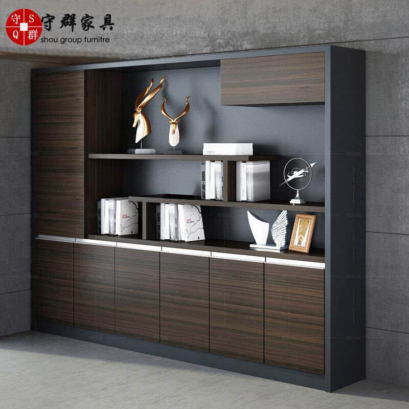 办公家具木质文件柜 书柜组合板式资料档案柜老板室背景文件柜子