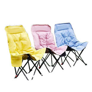 Z5J3档可调节 高靠背野餐凳子钓鱼 加棉折叠懒人月亮椅露营便携式