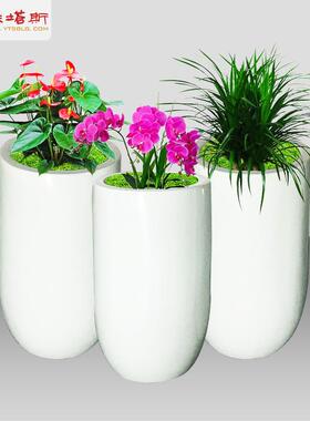 玻璃钢圆形组合花钵花箱家庭园艺绿花工程花圃商场酒店耐腐蚀花盆