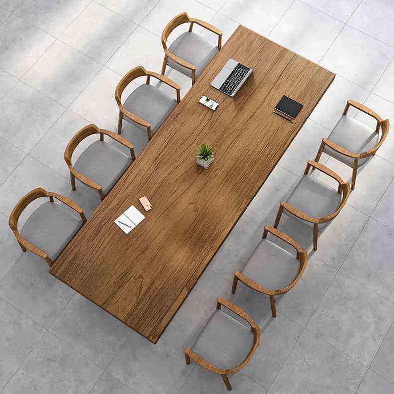 会议桌长桌简约现代办公桌椅组合实木商用职员开会桌子长方形条桌