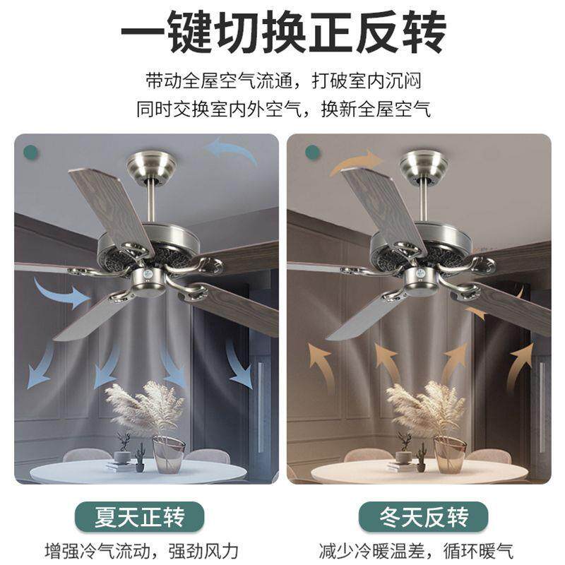 新款直销美式大风力无灯吊扇客厅餐厅商用仿古风扇变频静音工业电