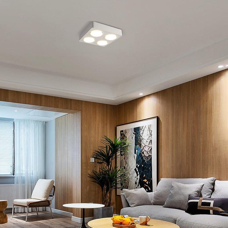 明装FPP简筒超薄单头双三四头客厅卧室约无主灯方形灯斗胆灯防头