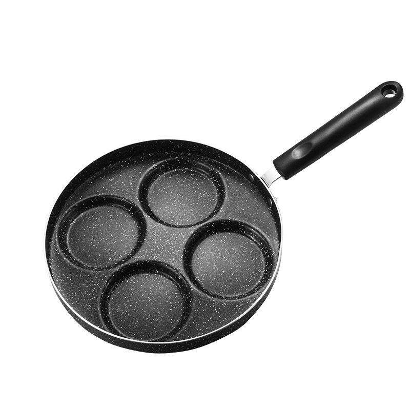 新款 麦饭石四孔煎蛋锅平底不粘蛋饺锅家用鸡蛋汉堡煎蛋神器圆形