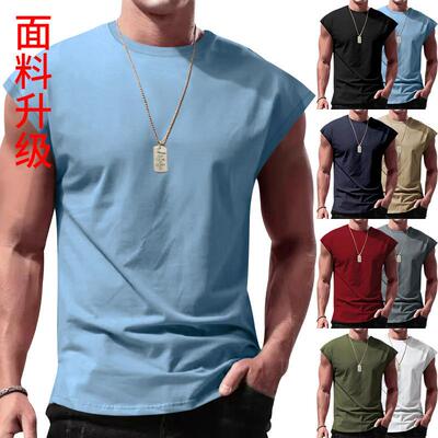 Mens Sleeveless Muscle Tank Black Summer Casual Athletic