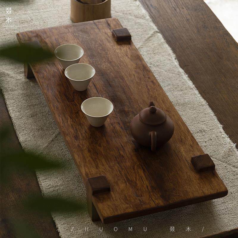 叕木|风化木家用会客小型干泡茶盘创意实木覆古怀旧民宿茶桌茶托