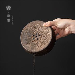 复古功夫茶具茶道家用干泡盘紫砂养壶垫壶托茶承托盘 鎏金壶承中式