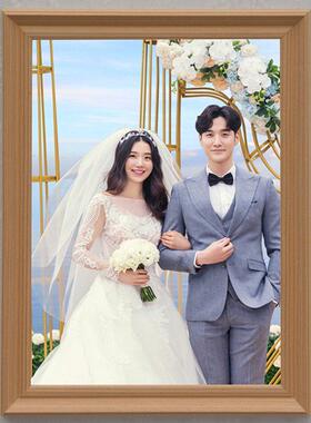 相框画装饰a4创意摆台相框4Ka3 16 24婚纱照简约现代实木相框挂墙