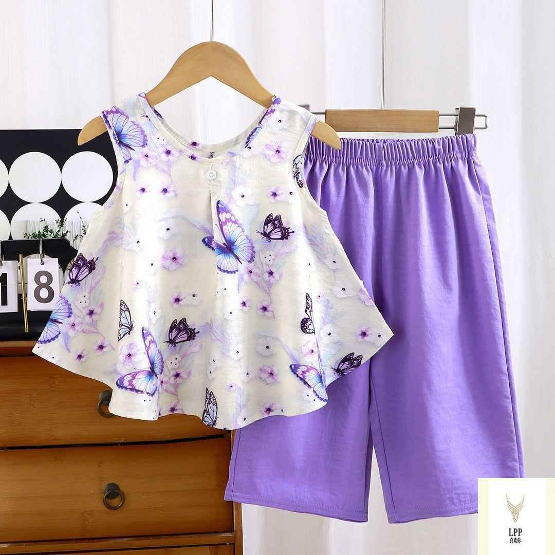 清仓女童夏季薄款套装202