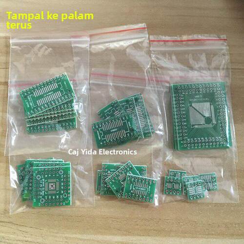 PCB板贴片转直插 转换板组合套装FQFP32~100 QFN48 SOP8~16~24~28