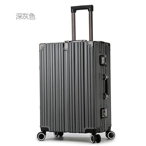 高档铝拉杆2箱音万静向轮行李箱女24寸框学生密码旅行箱登机箱6寸