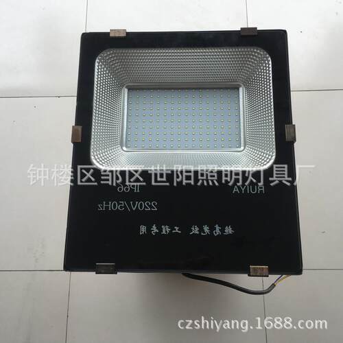 销售LED黑金刚投光灯工矿投射灯室户外防雨水广告灯200W足瓦工程