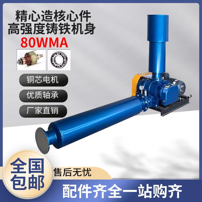 三叶罗茨鼓风机水产养殖增氧曝气污水处理气力输送真空高压鼓风机