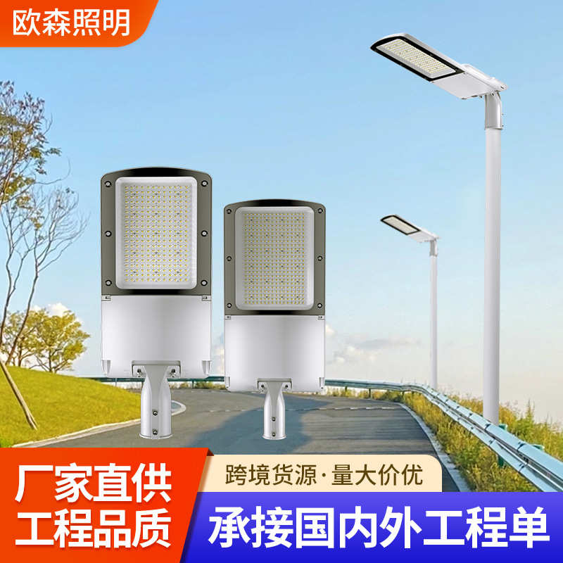 工程款市电LED路灯户外防水防雷带光感市政道路照明灯220V6-12米