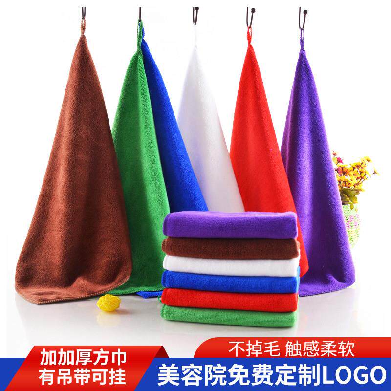 红色可挂式不掉毛吸水抹布厨房专用加厚超细纤维纳米毛巾擦车巾