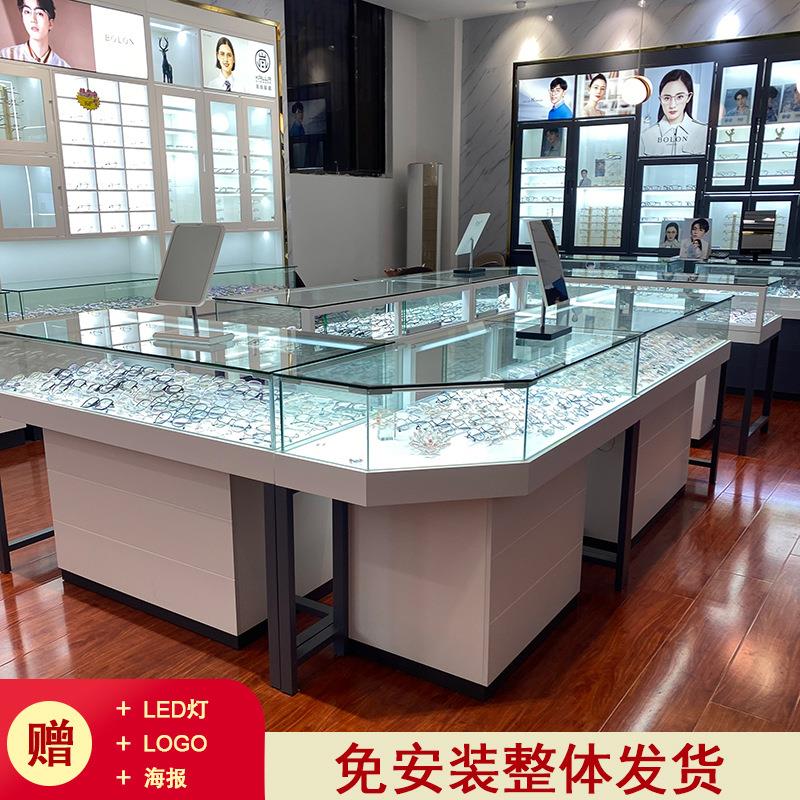 眼镜展示柜台眼柜眼镜店柜台实木6眼镜货架作眼展柜镜镜制工厂