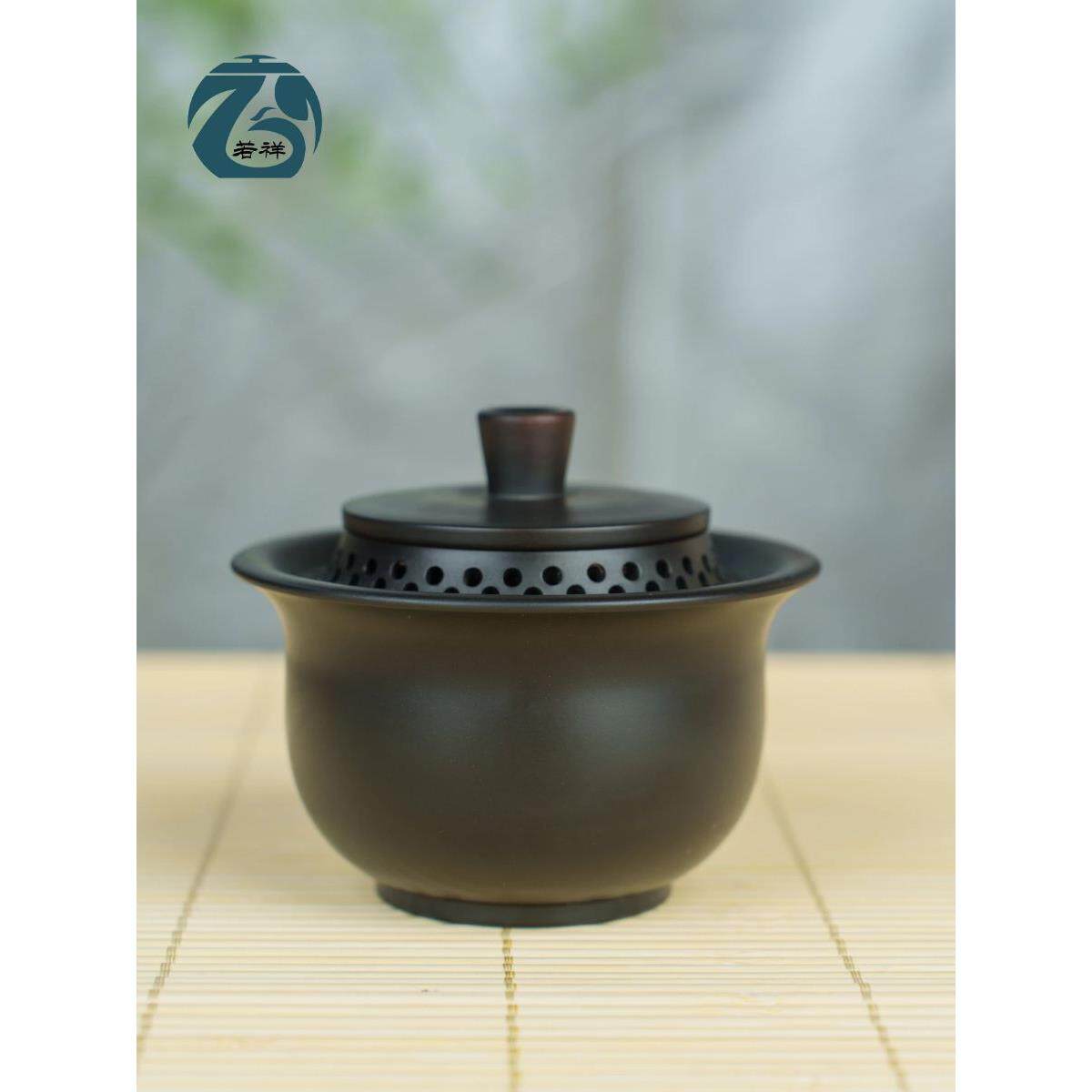 建水紫陶有盖碗陶瓷手捧壶网红心肝壶单不热茶制作功夫茶套装高端