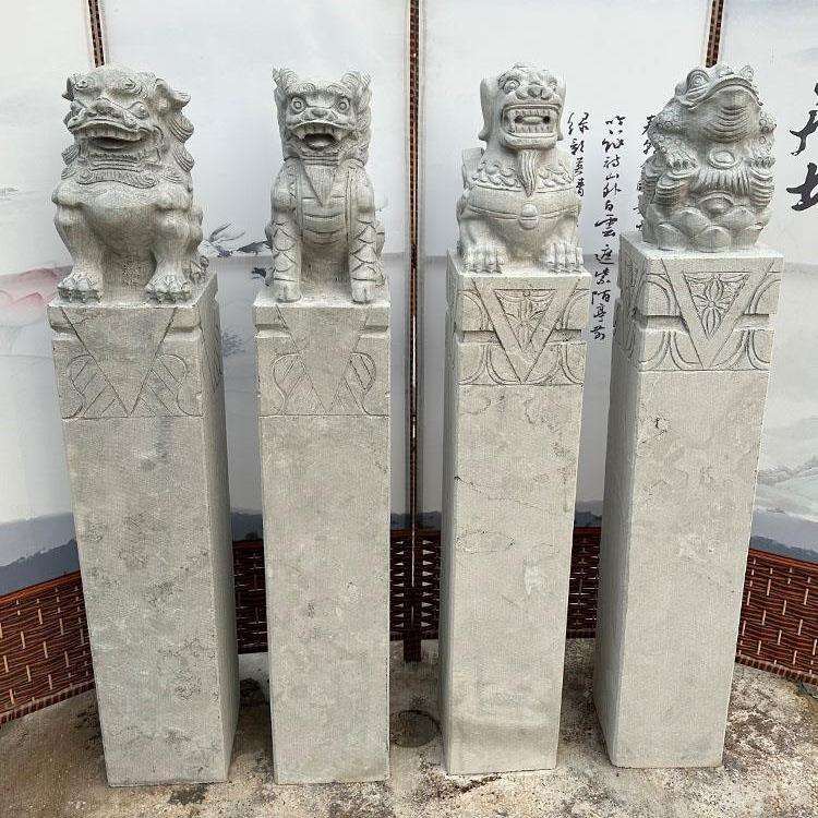 马桩狮子貔貅青石仿古石雕拴马石柱麒麟四神兽十二生肖庭院造景